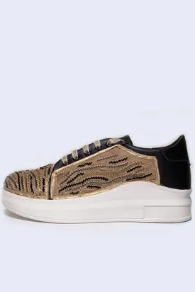 Sand & Gold Wave Sneakers