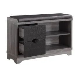 2-Drawer Storage Bench Medium Brown And Black