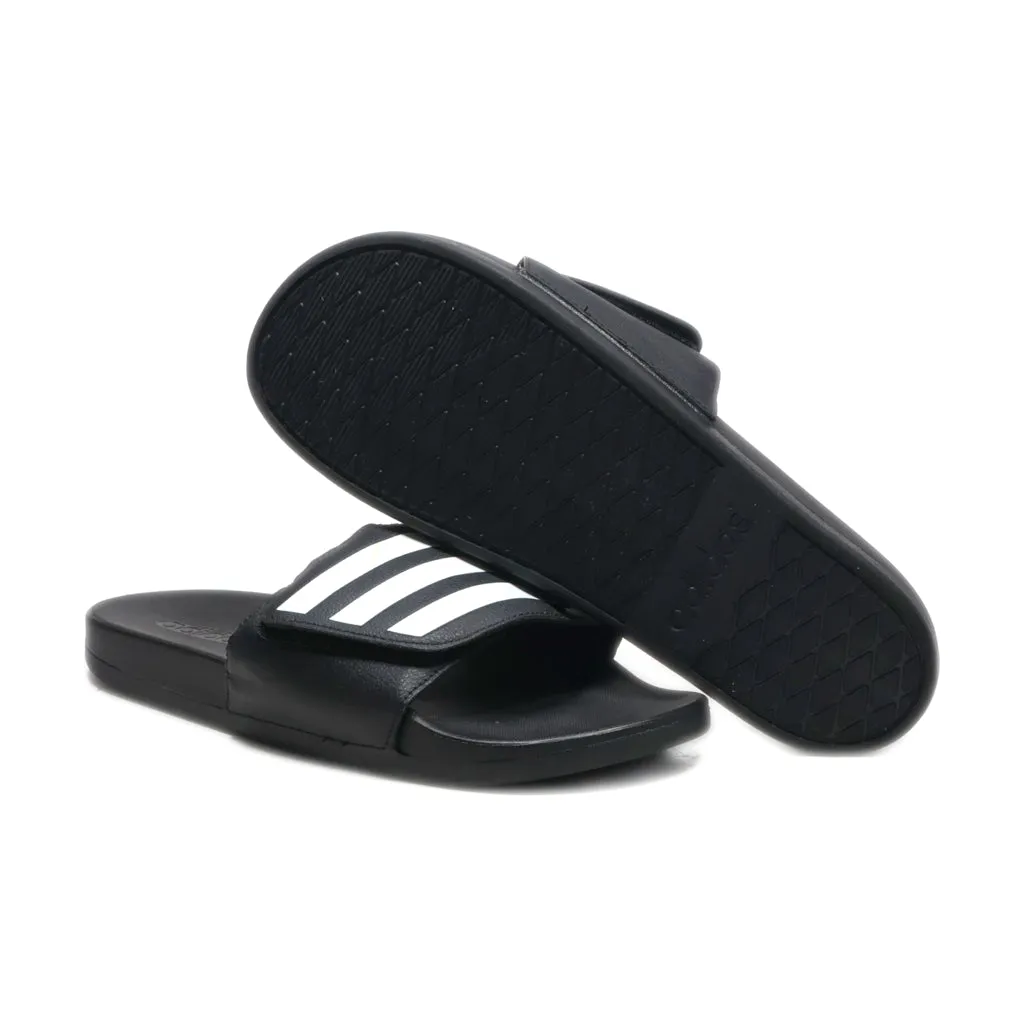 Adidas Adilette Comfort Adjustable Bandage Sliders Leather Black Colour For Men