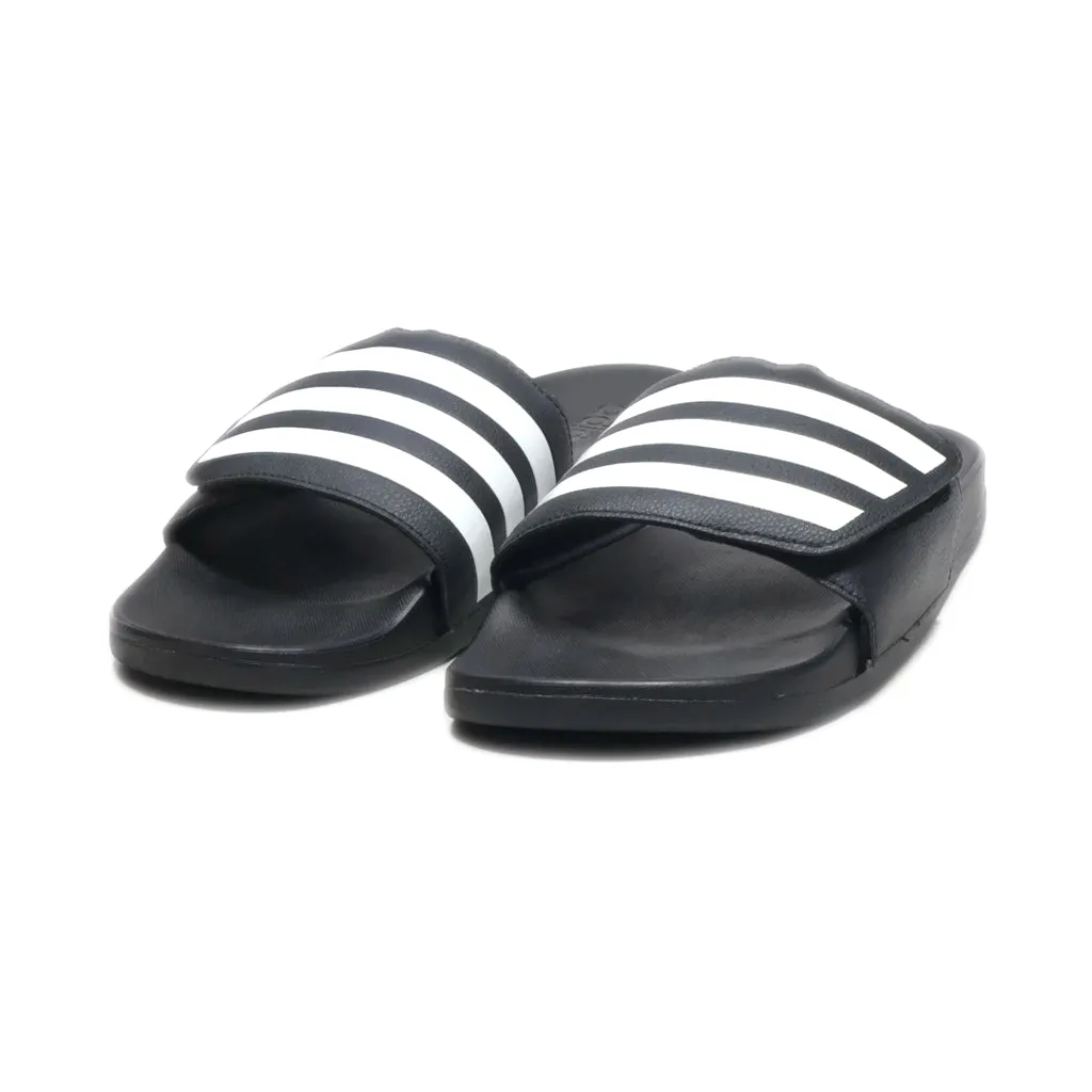 Adidas Adilette Comfort Adjustable Bandage Sliders Leather Black Colour For Men