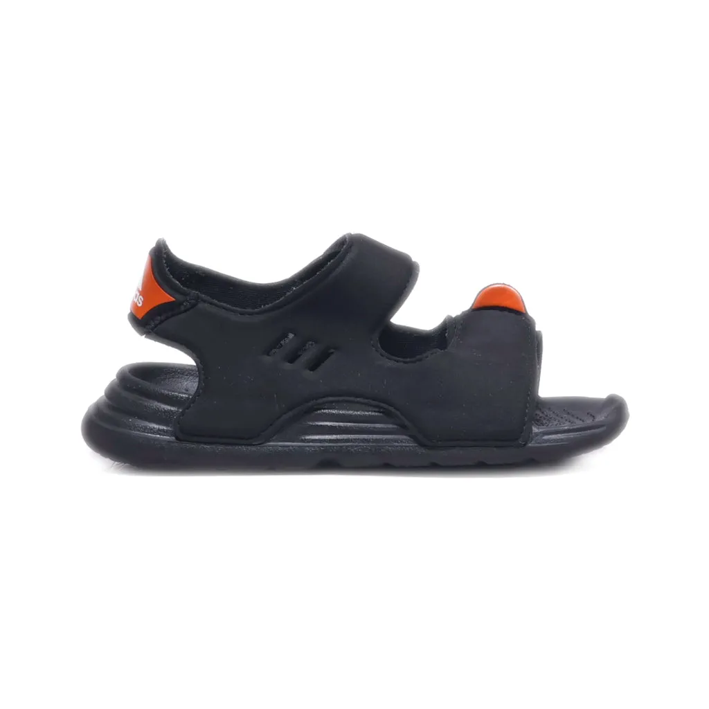 Adidas Flat Sandals Fabric Black Colour For Kids