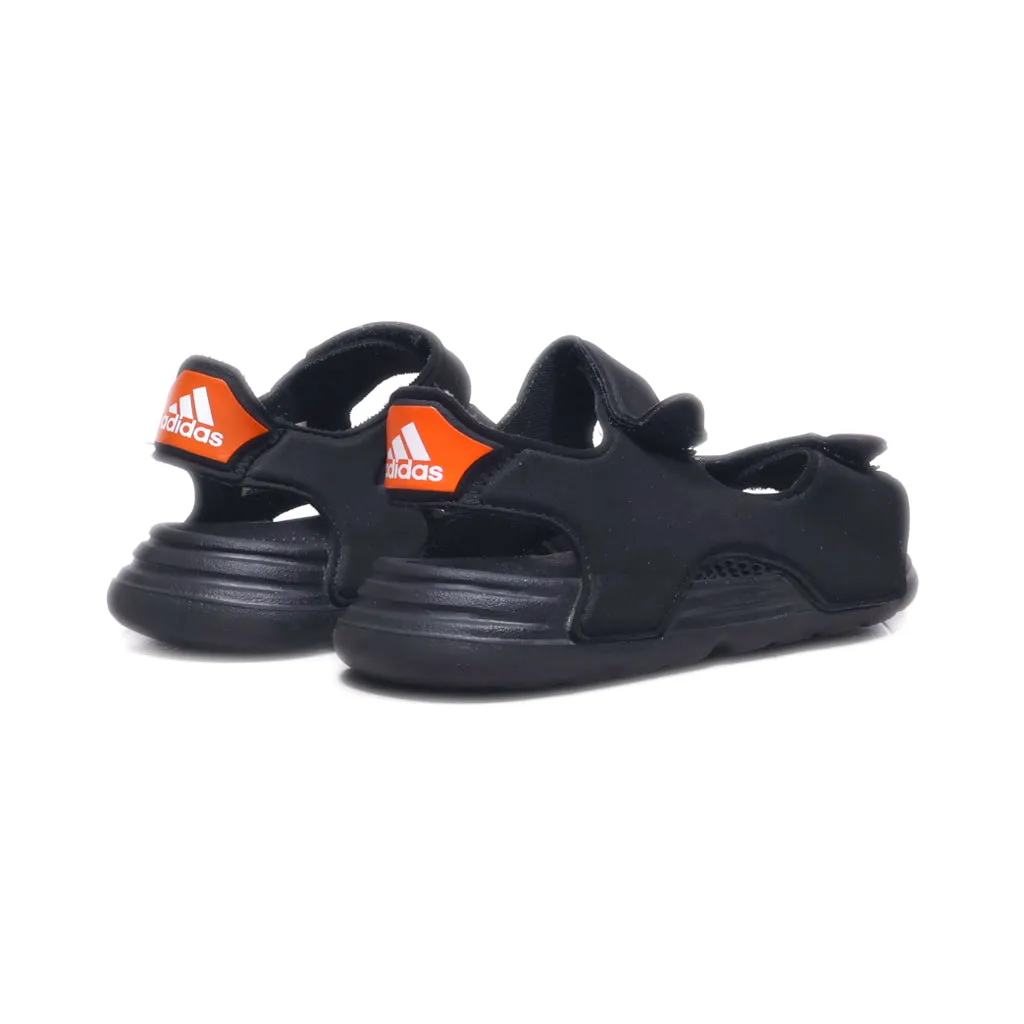 Adidas Flat Sandals Fabric Black Colour For Kids