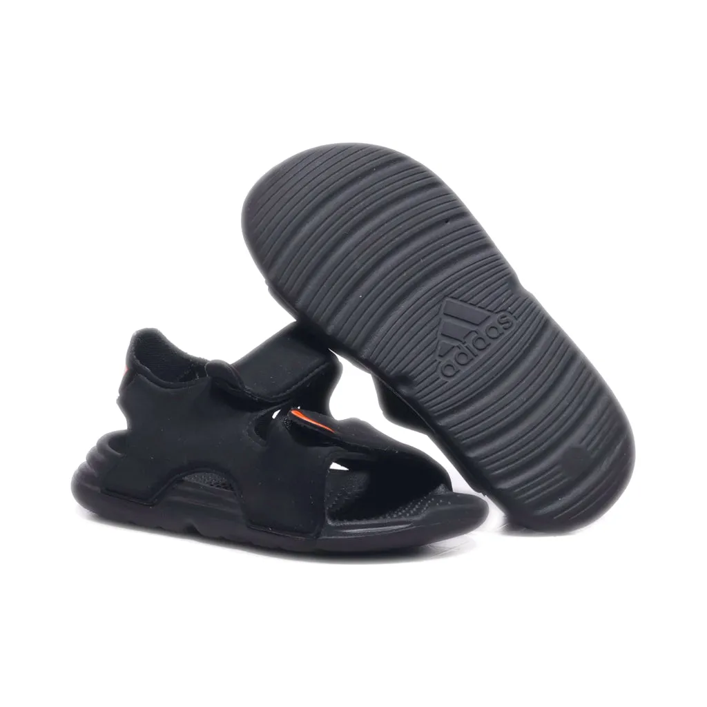 Adidas Flat Sandals Fabric Black Colour For Kids