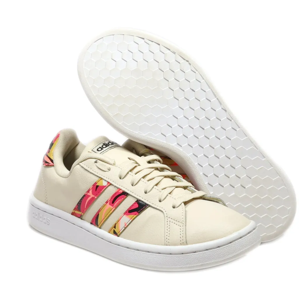 Adidas Grand Court Low-Top Sneakers Leather Beige Colour For Women