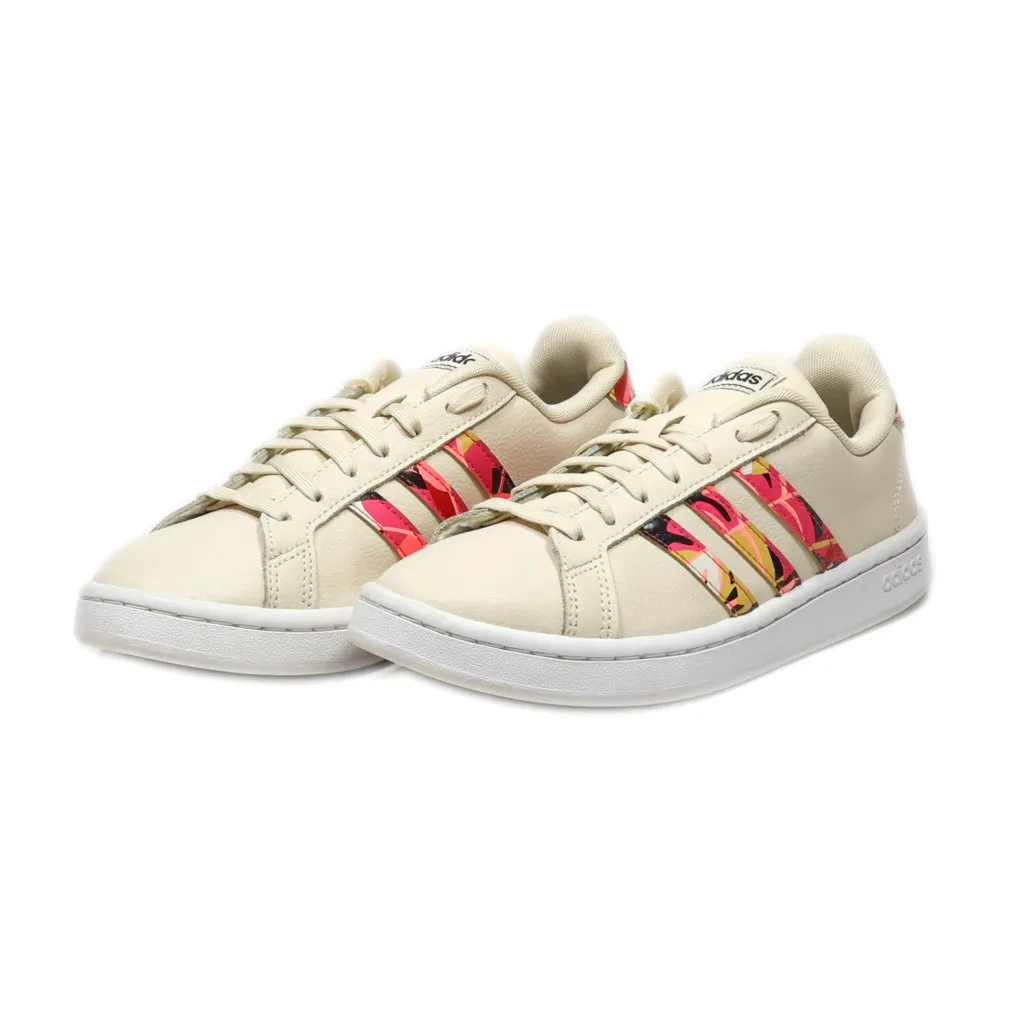 Adidas Grand Court Low-Top Sneakers Leather Beige Colour For Women