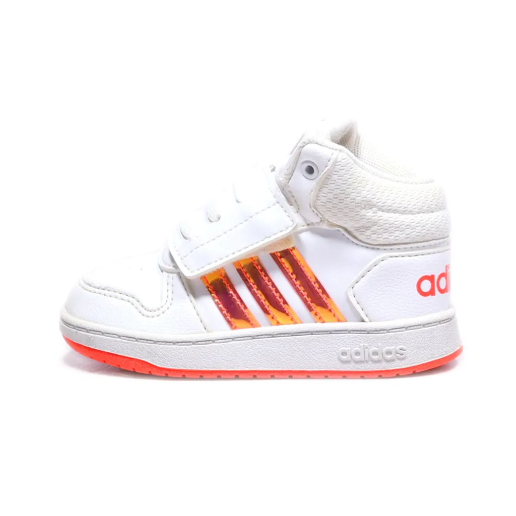 Adidas Hoops Mid Sneakers Leather White Colour For Kids