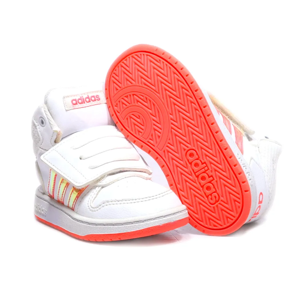 Adidas Hoops Mid Sneakers Leather White Colour For Kids