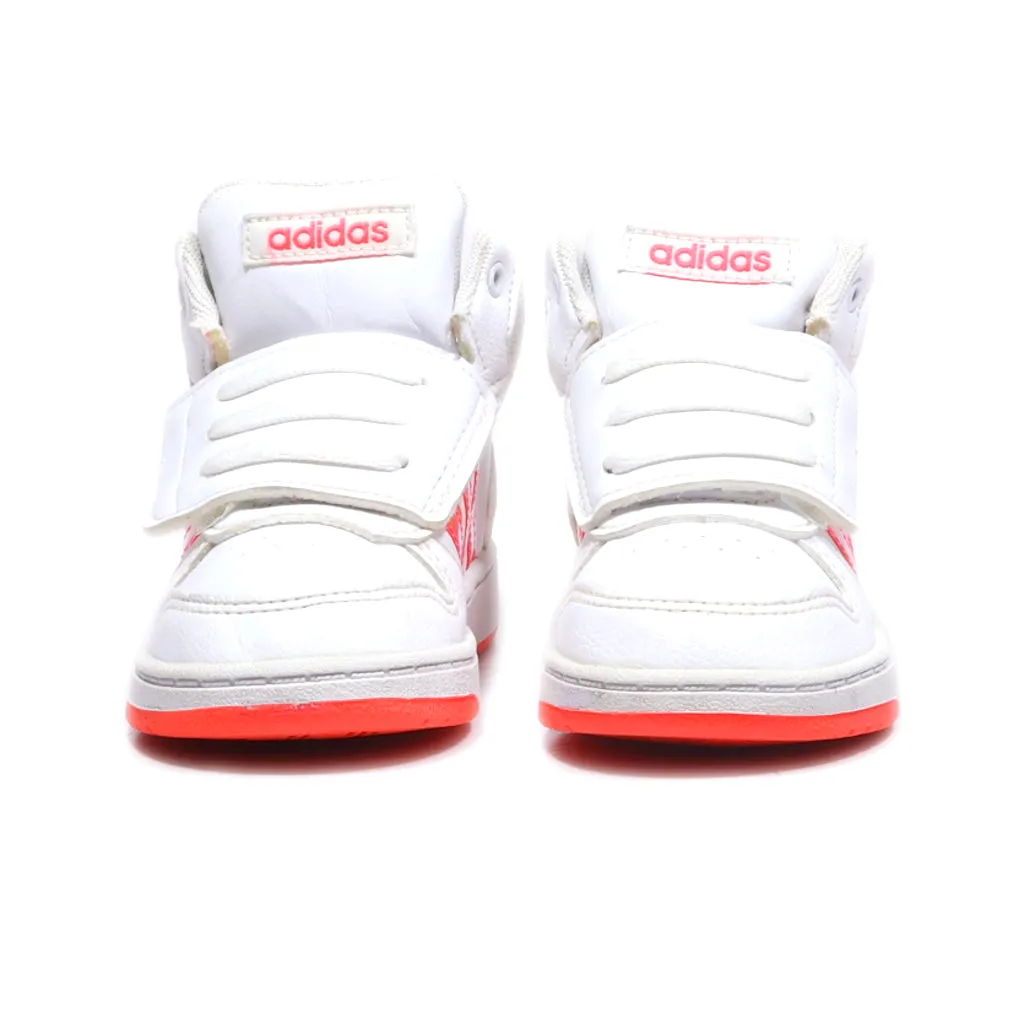 Adidas Hoops Mid Sneakers Leather White Colour For Kids