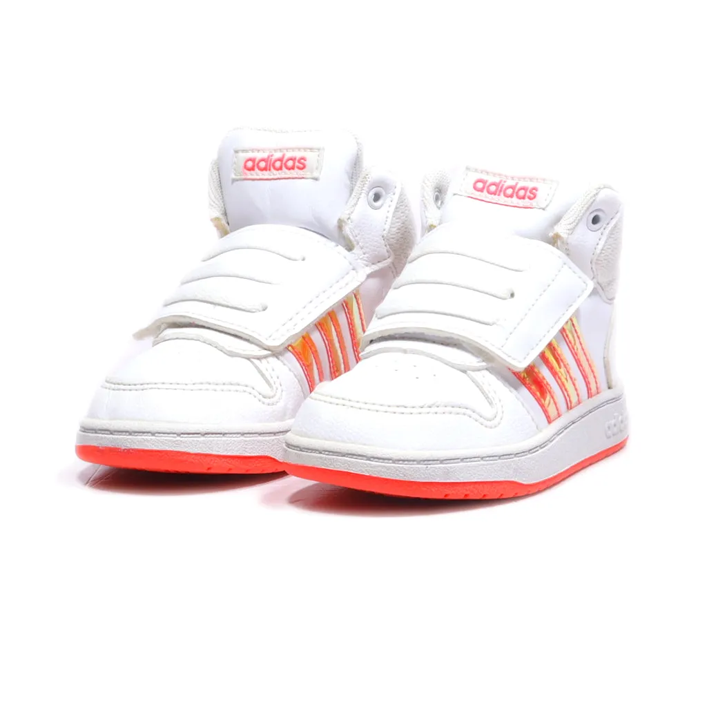 Adidas Hoops Mid Sneakers Leather White Colour For Kids