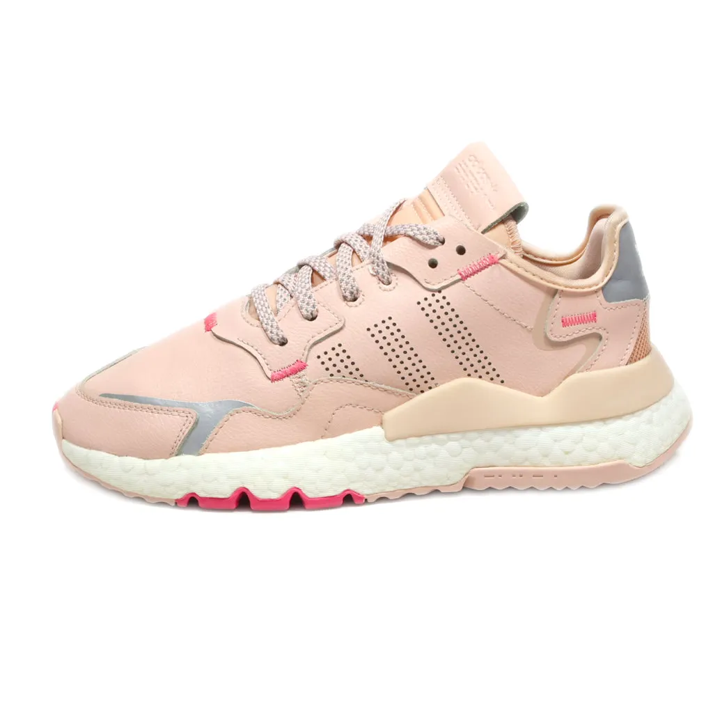 Adidas Nite Jogger Sport Shoes Leather Pink Colour For Women