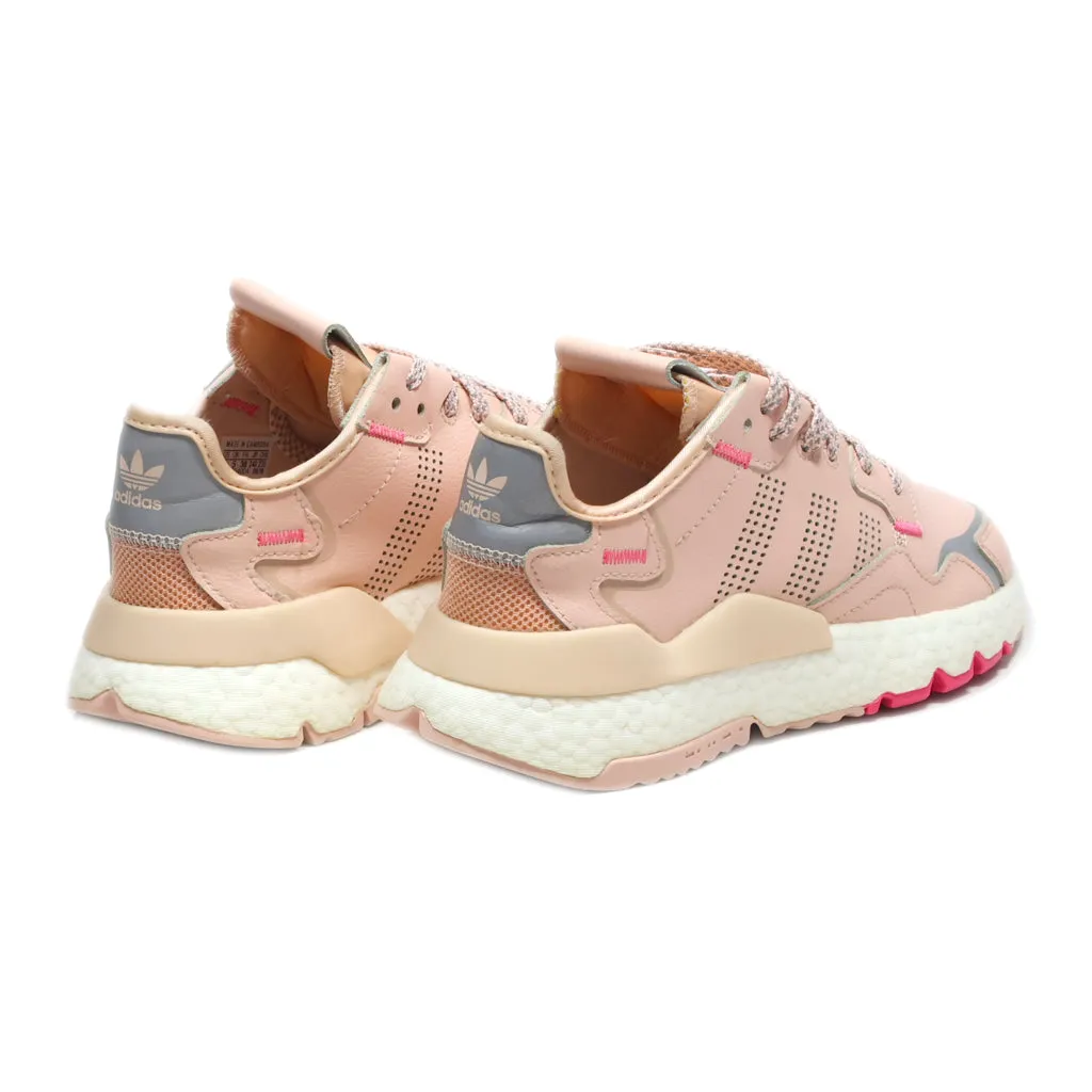 Adidas Nite Jogger Sport Shoes Leather Pink Colour For Women