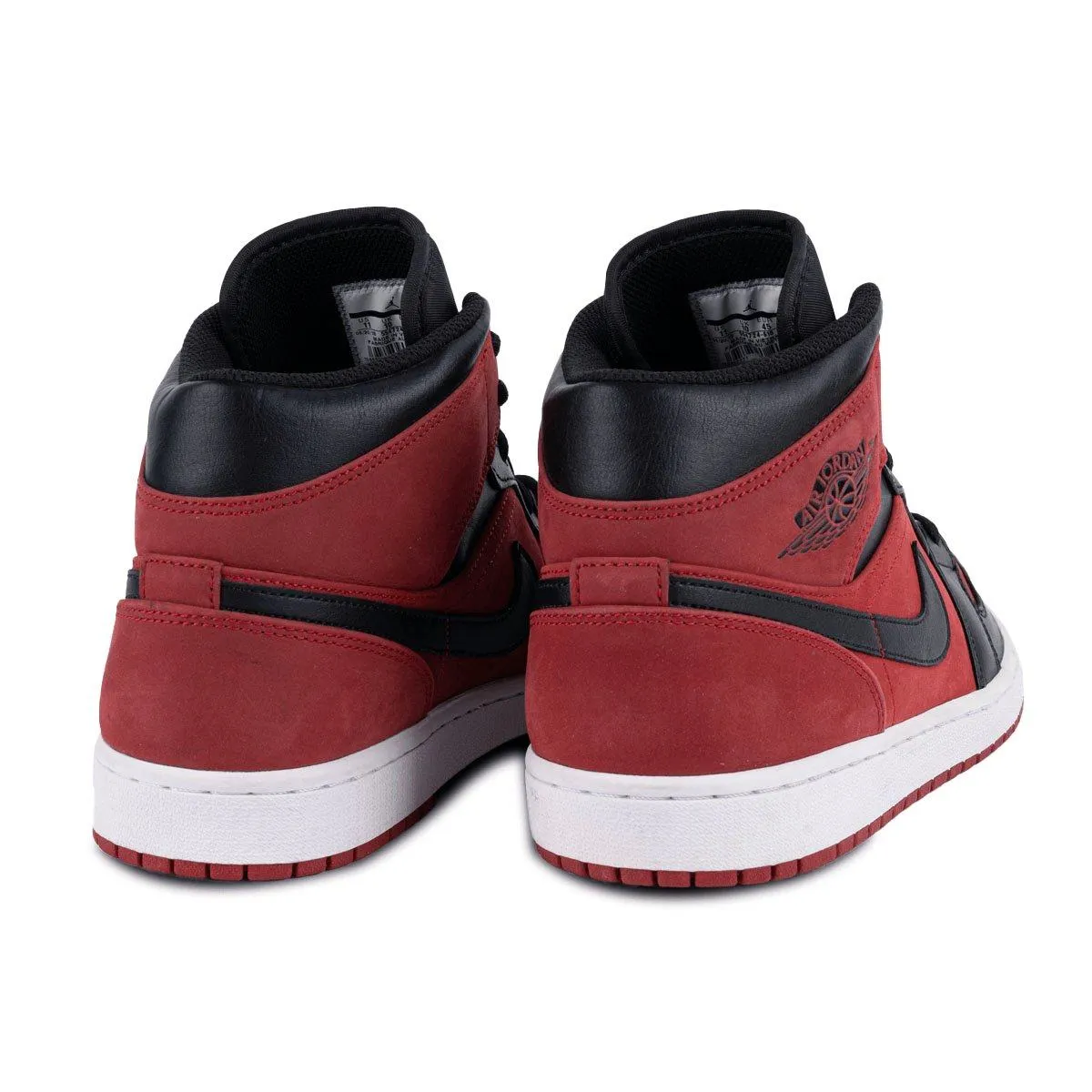 Air Jordan 1 High-Top Sneakers Nubuck Leather Red Colour For Men