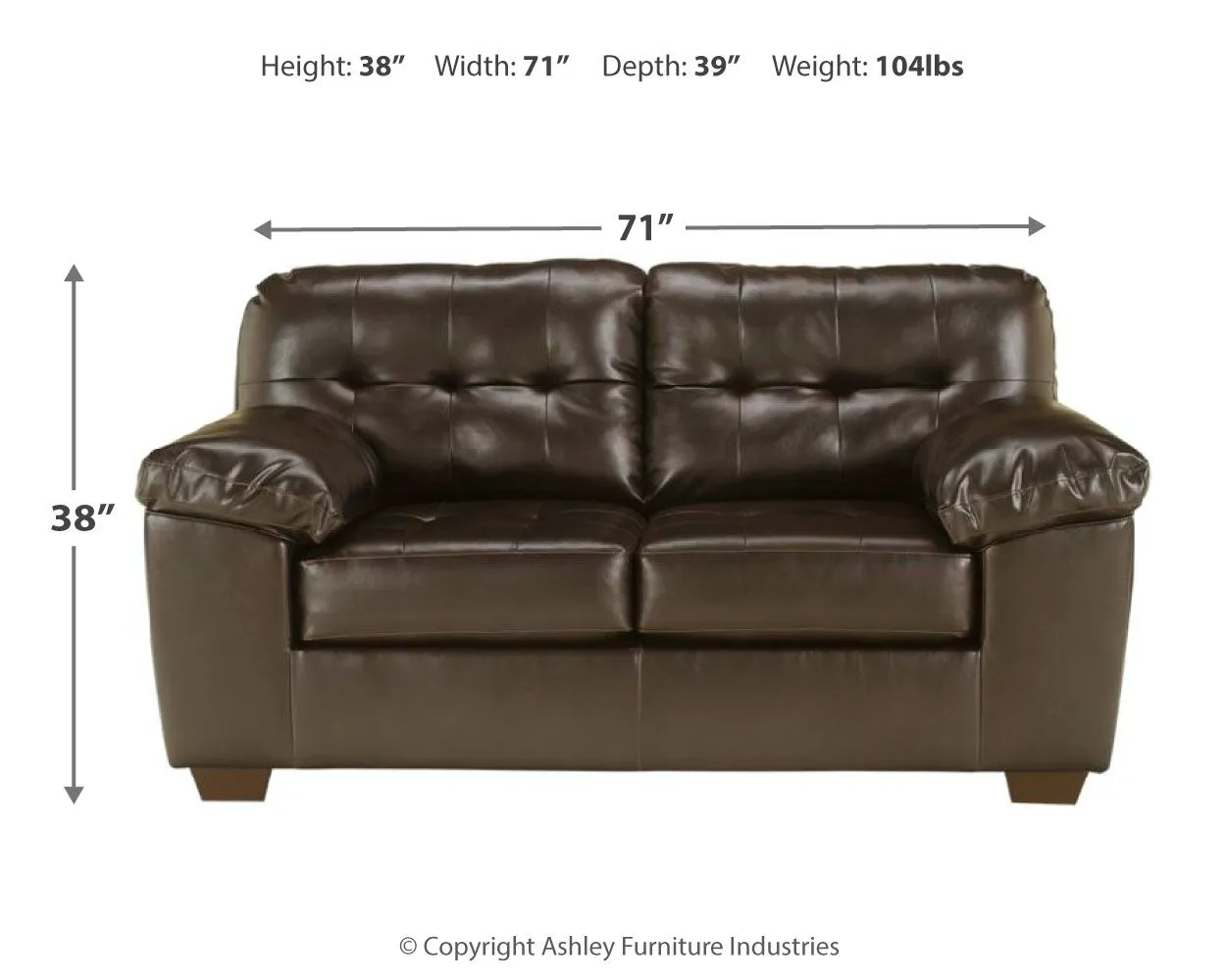 Alliston - Chocolate - Loveseat