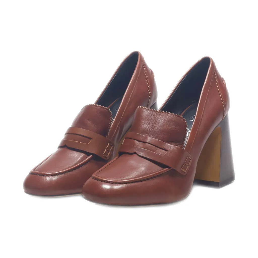 Autograph High-Heel Shoes Leather Brown Colour For Women