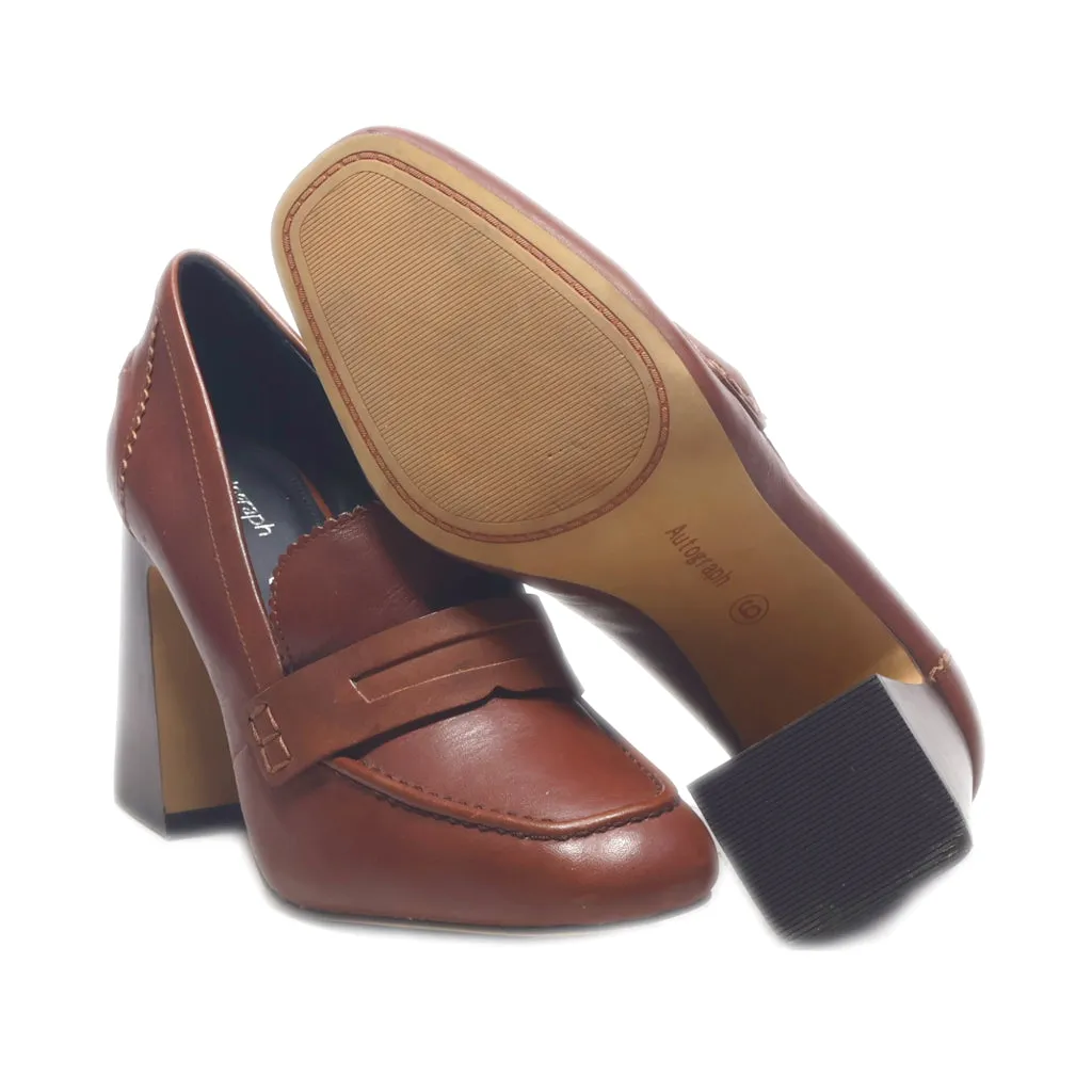 Autograph High-Heel Shoes Leather Brown Colour For Women