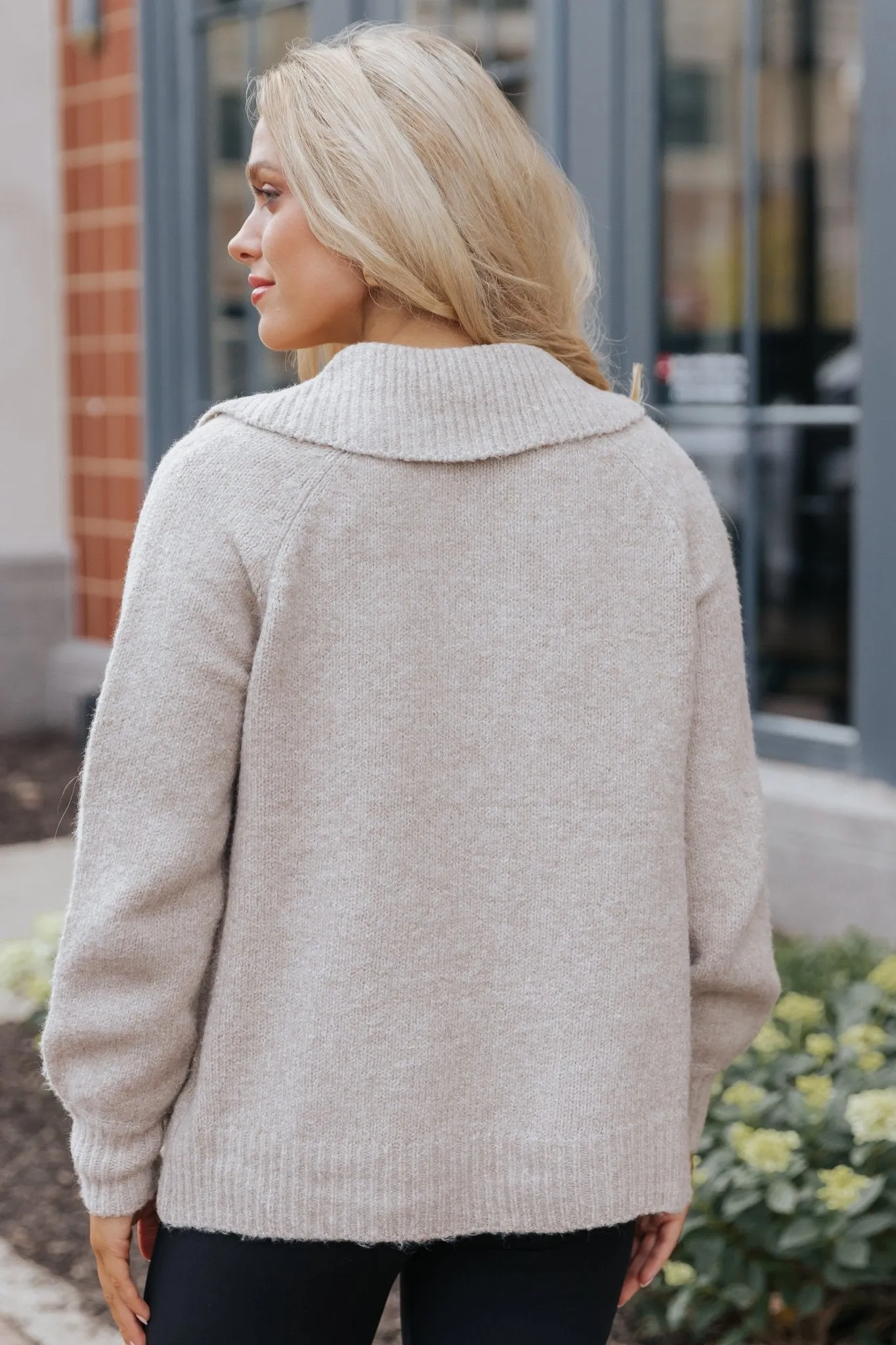 Beige Button Down Sweater Cardigan - FINAL SALE