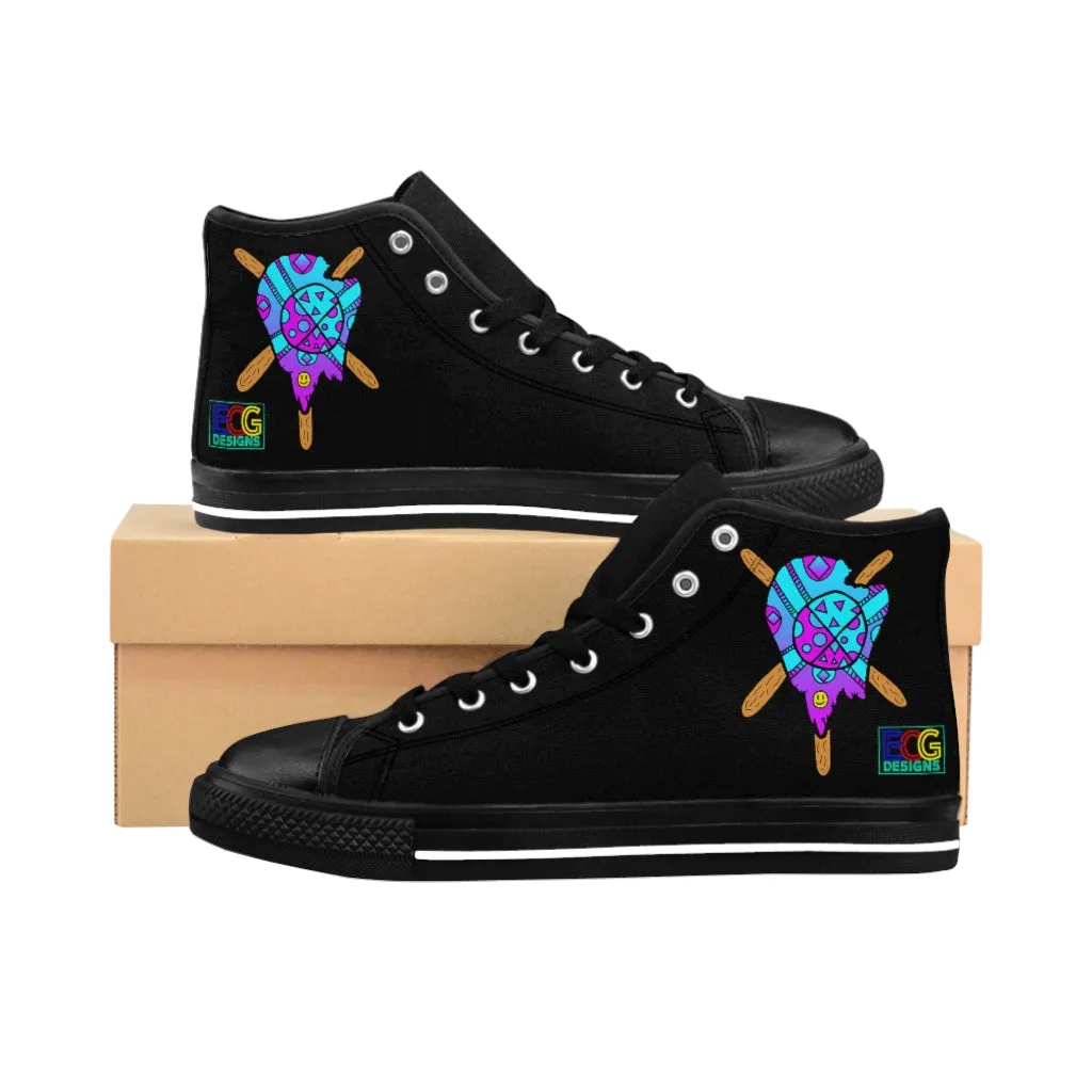 Blue and Purple Melted Popsicle Men's High-top Sneakers