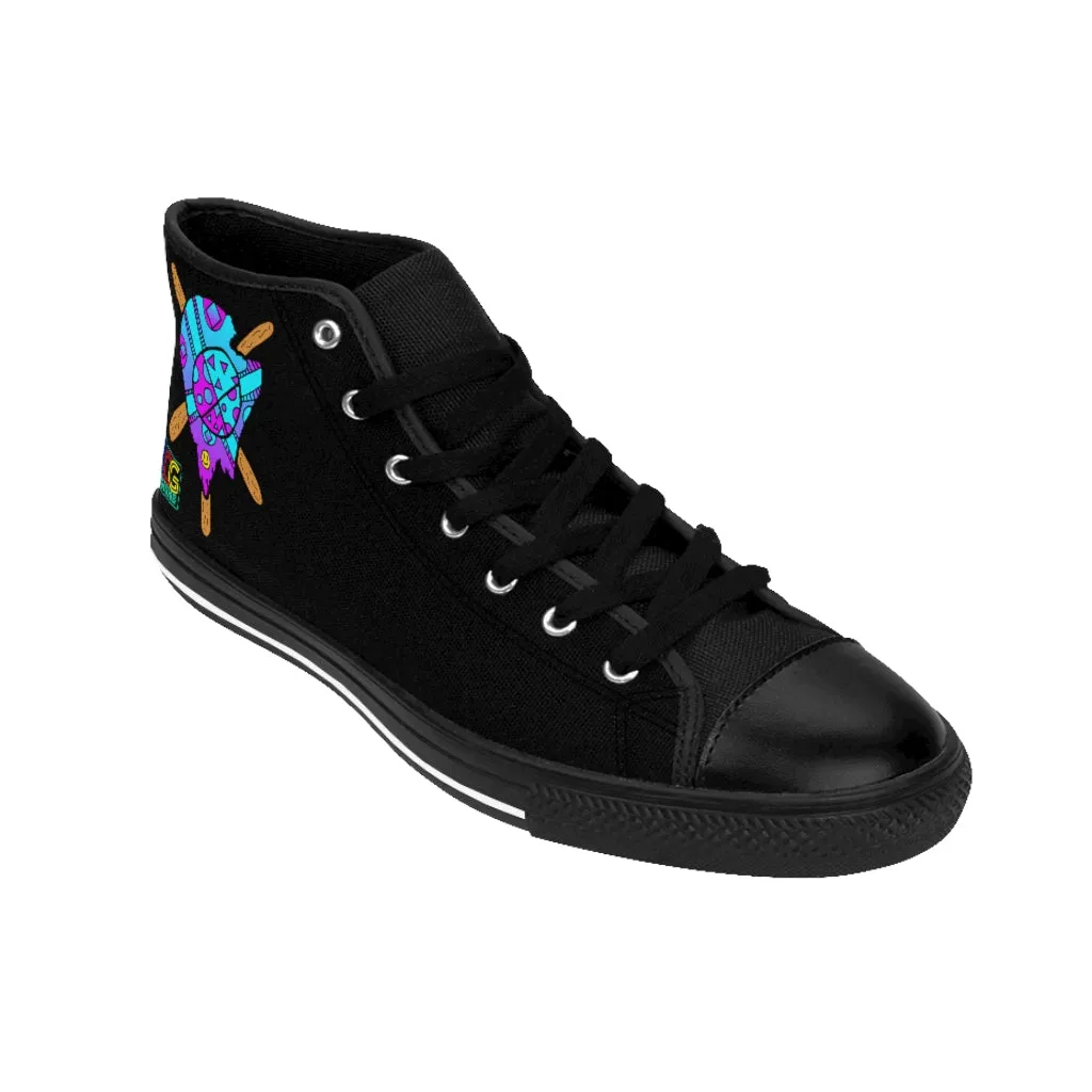 Blue and Purple Melted Popsicle Men's High-top Sneakers