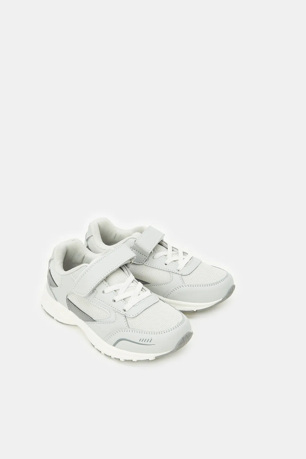 Boys Grey Colour Block Trainer