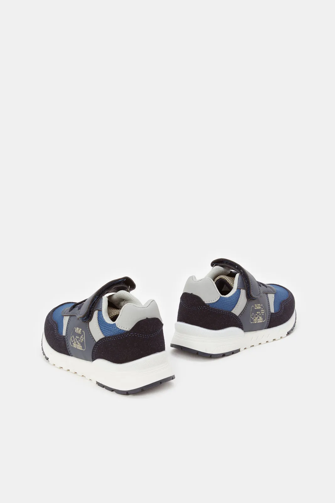 Boys Navy Colour Block Trainer