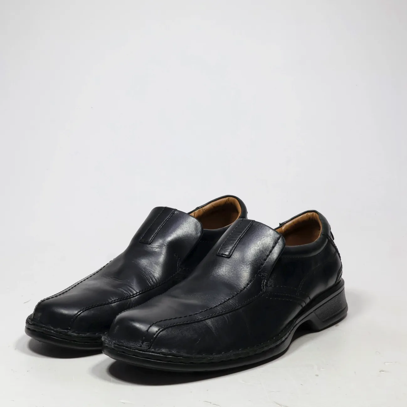 Clarks Collection Formal Slip Ons Leather Black Colour For Men