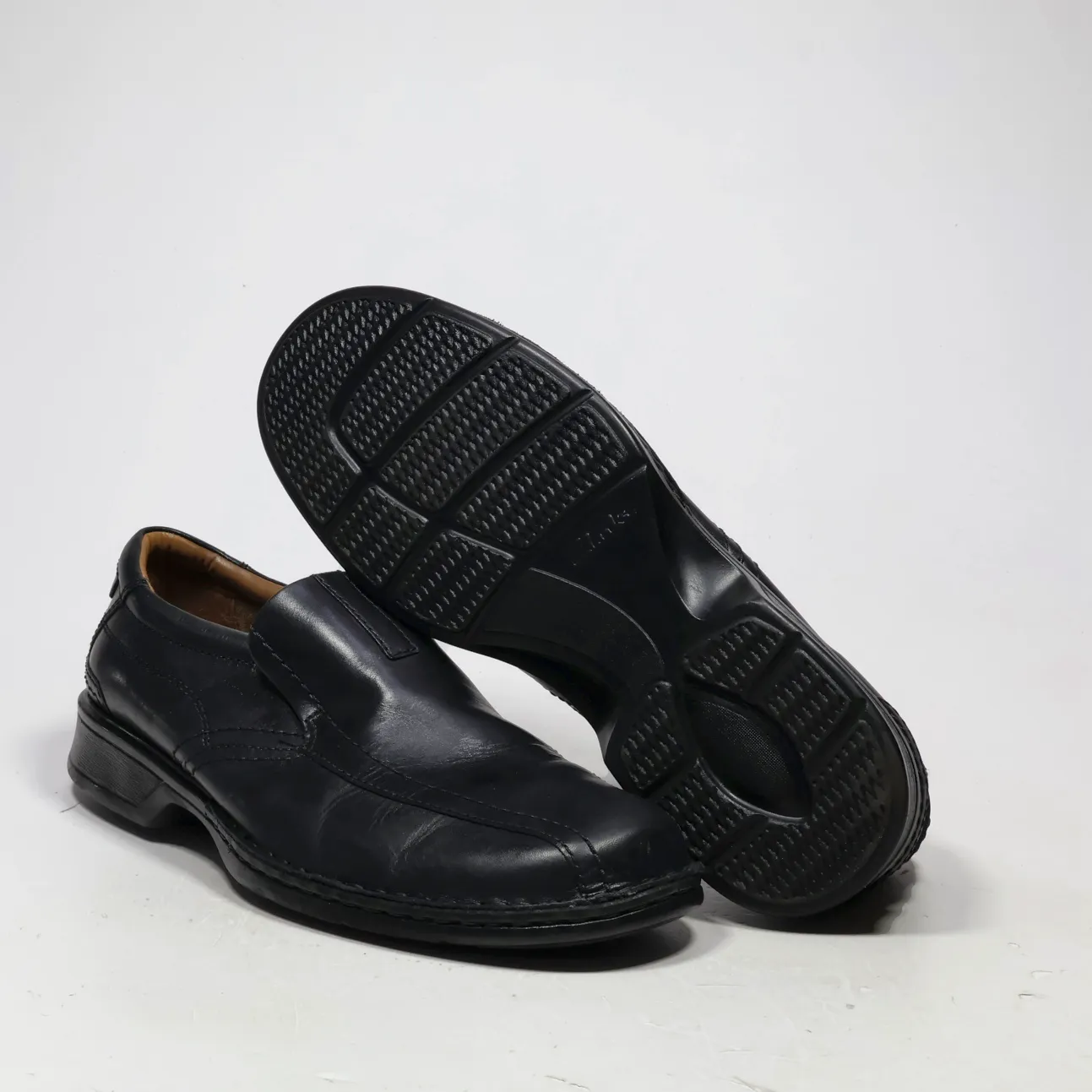 Clarks Collection Formal Slip Ons Leather Black Colour For Men