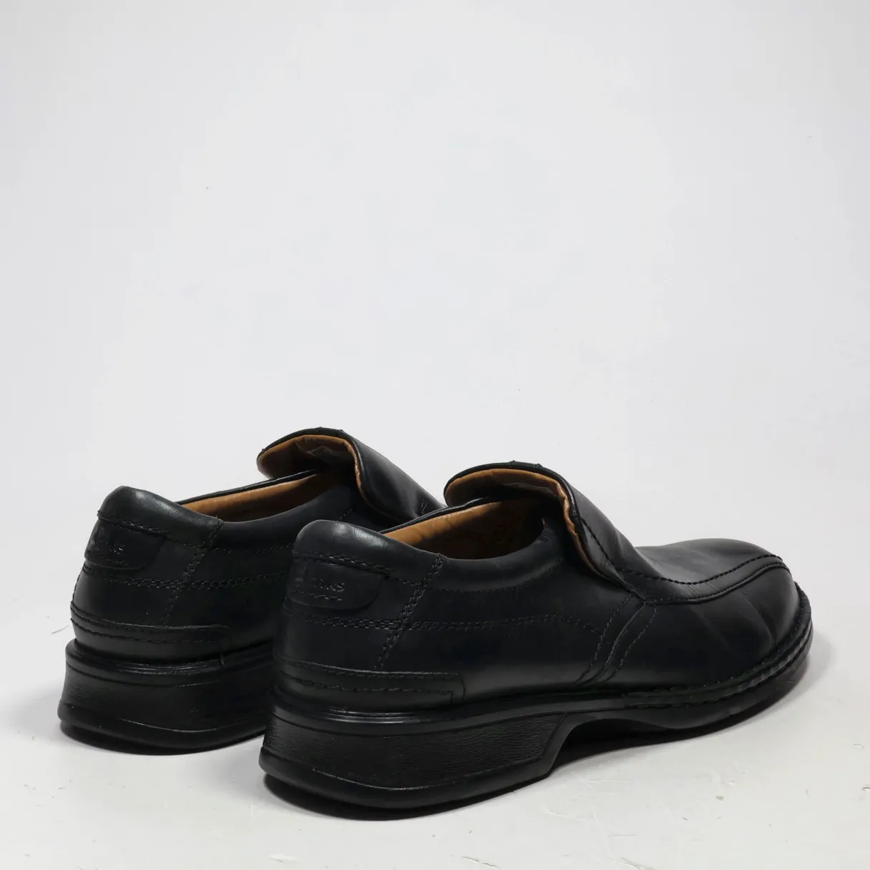 Clarks Collection Formal Slip Ons Leather Black Colour For Men