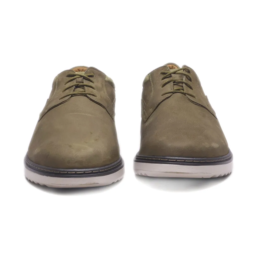 Clarks Unstructured Casual Lace Ups Suede Green Colour For Men