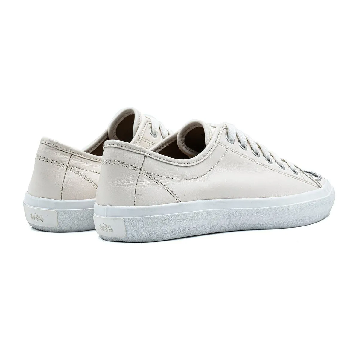 Coach Studs Low-Top Sneakers Leather Beige Colour For Women