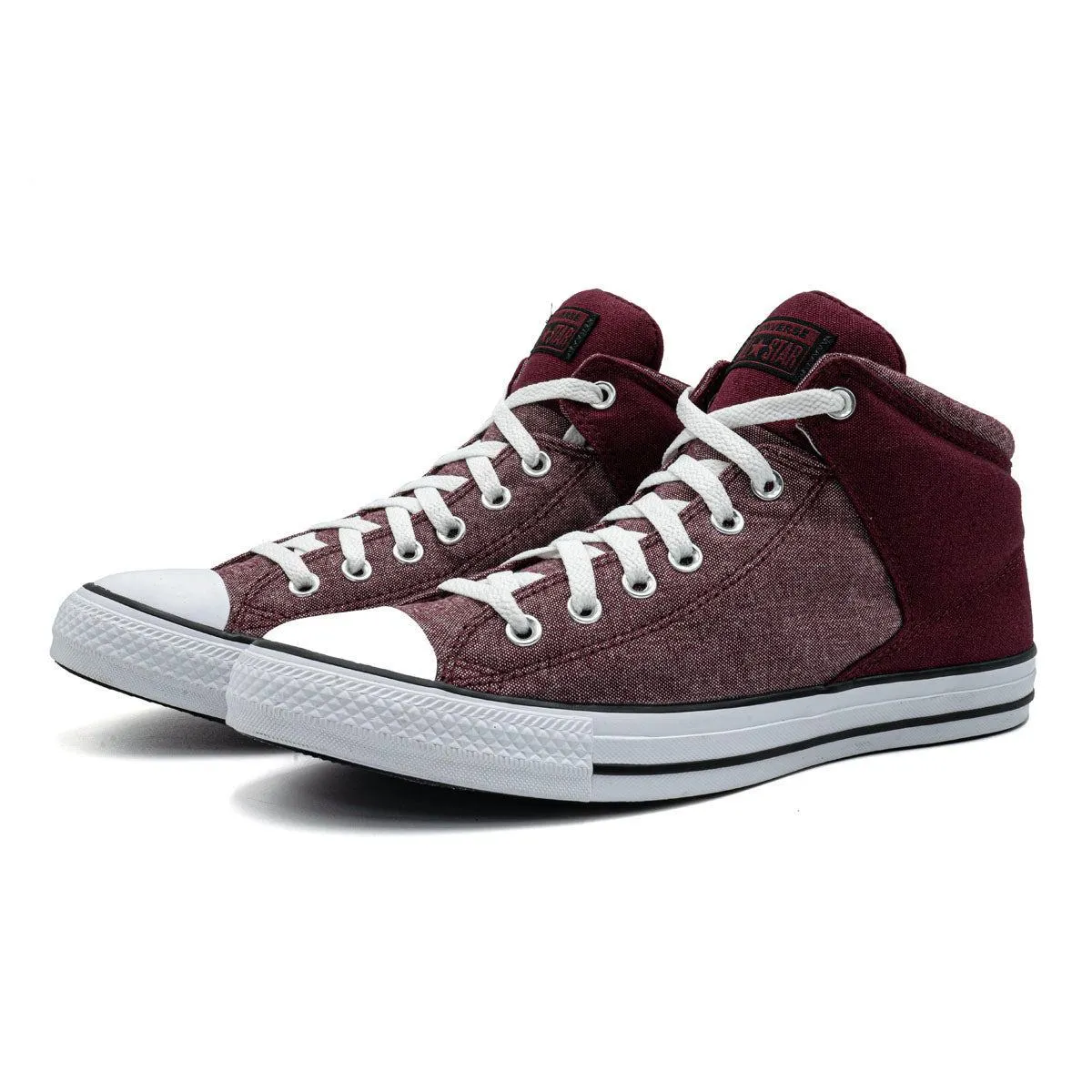 Converse Chuck Taylor All Star Street Dark High-Top Sneakers Fabric Burgundy Colour For Men