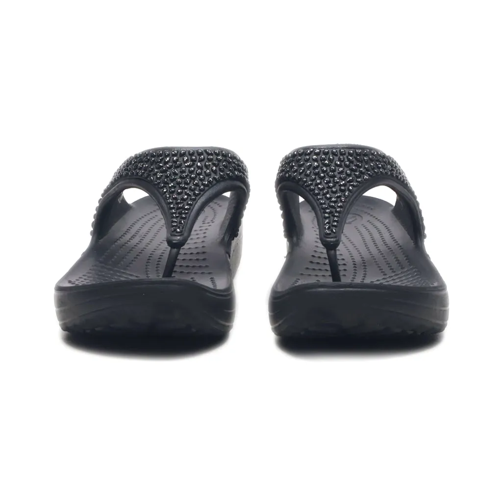 Crocs Sloane Flip Flops Rubber Black Colour For Women