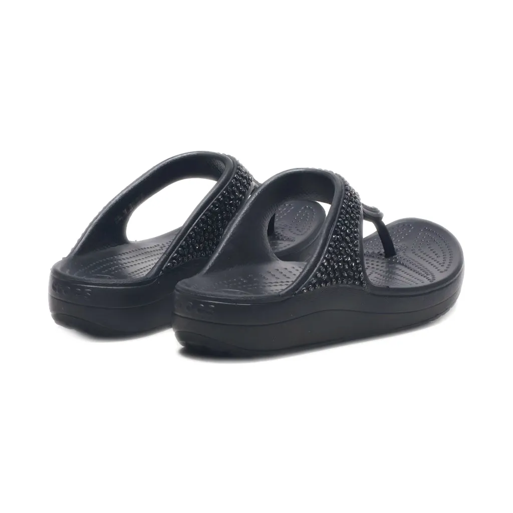 Crocs Sloane Flip Flops Rubber Black Colour For Women