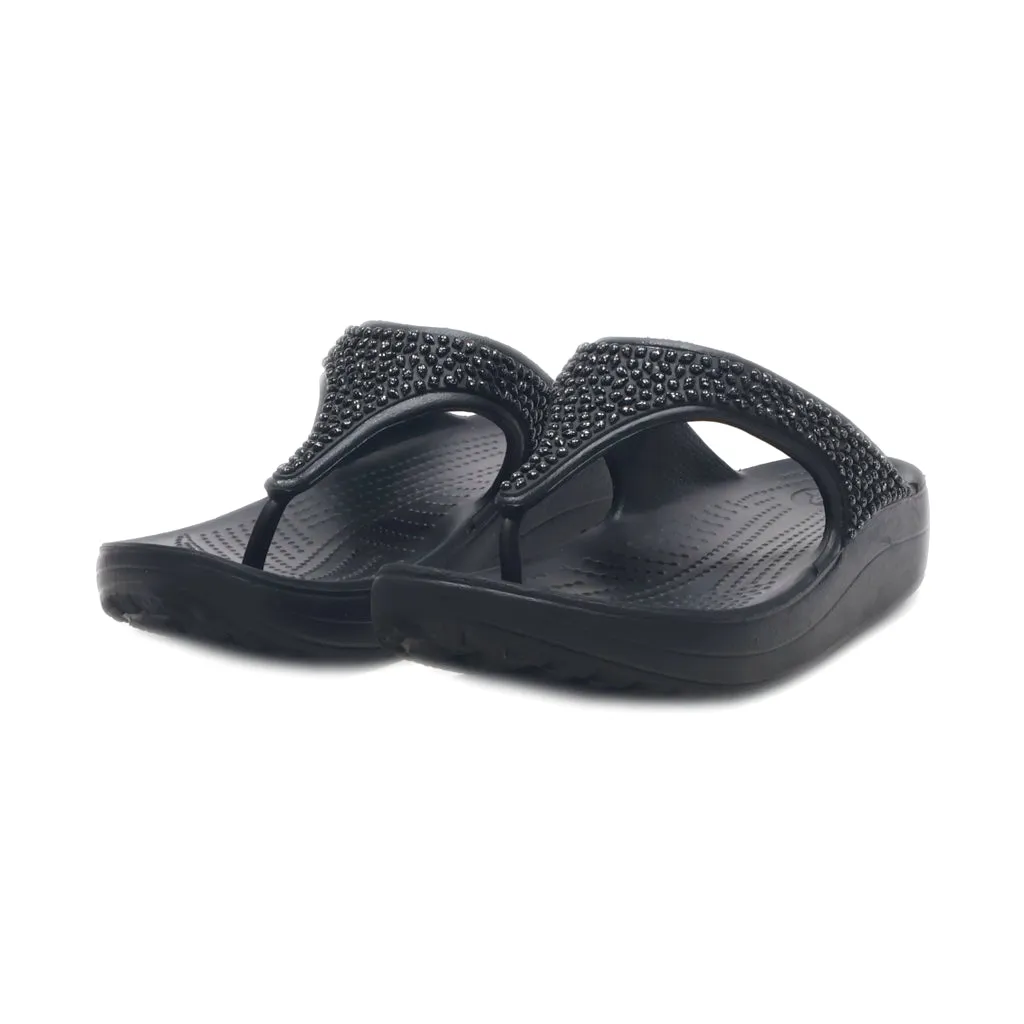 Crocs Sloane Flip Flops Rubber Black Colour For Women