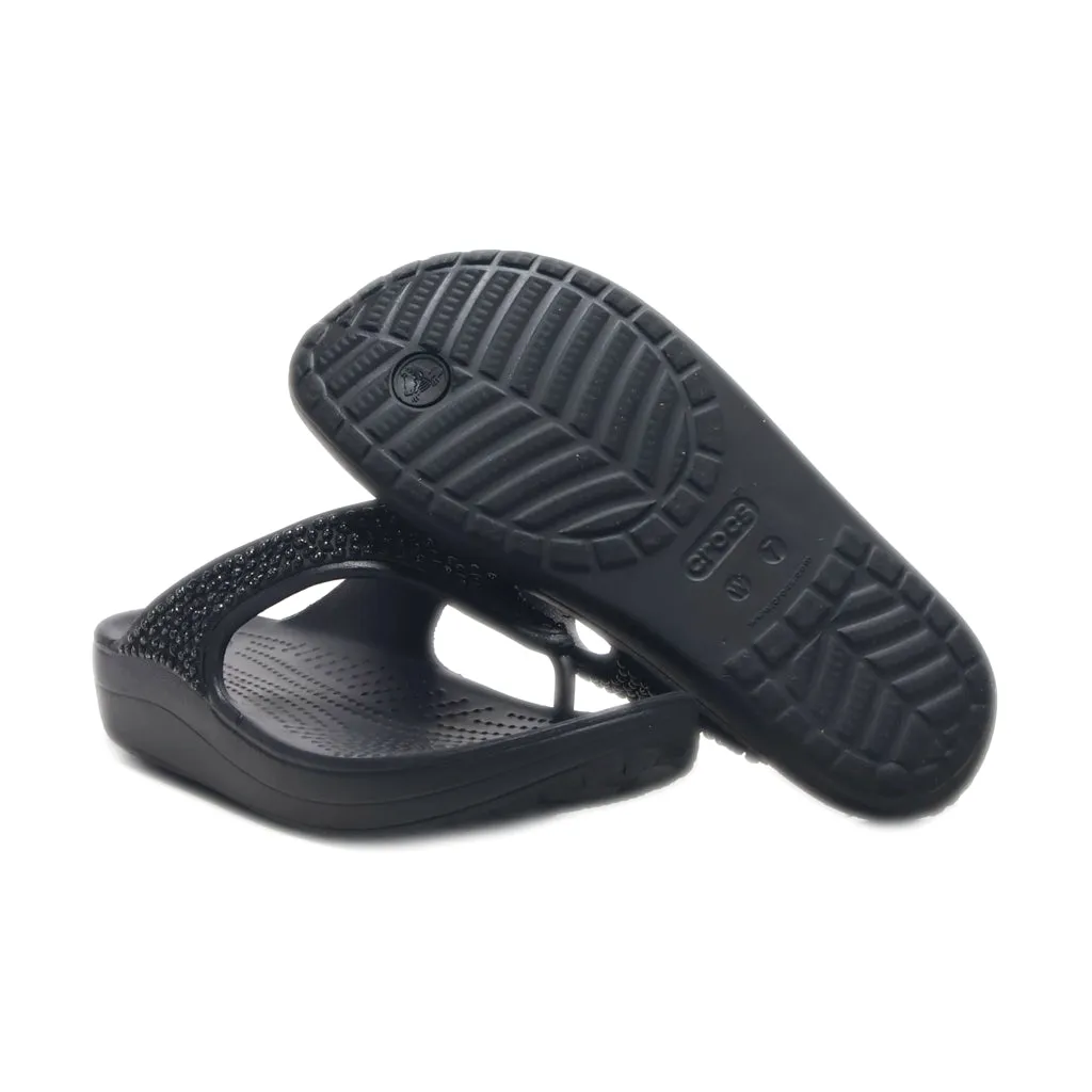 Crocs Sloane Flip Flops Rubber Black Colour For Women