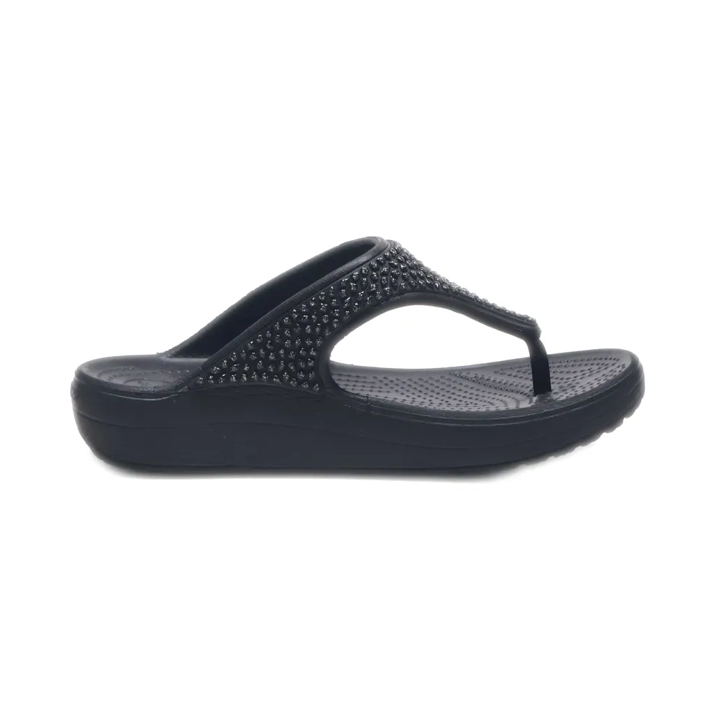 Crocs Sloane Flip Flops Rubber Black Colour For Women