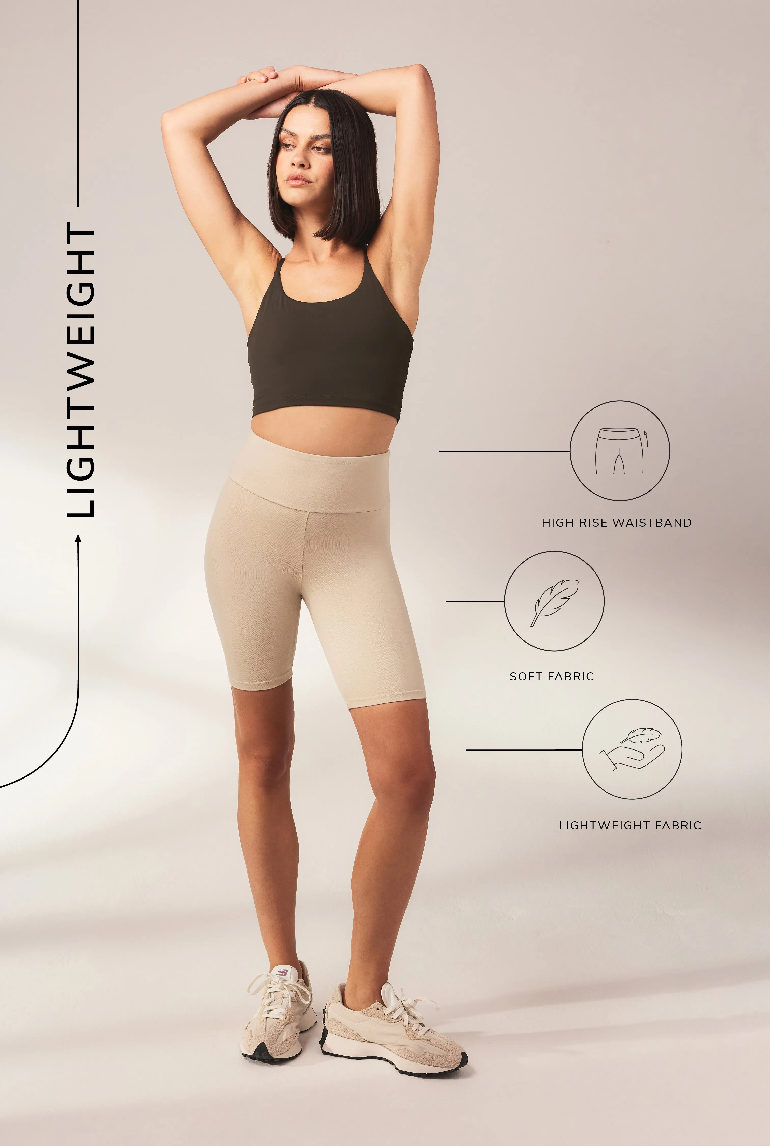 Curve Lightweight Everyday Cycling Shorts - Natural Beige