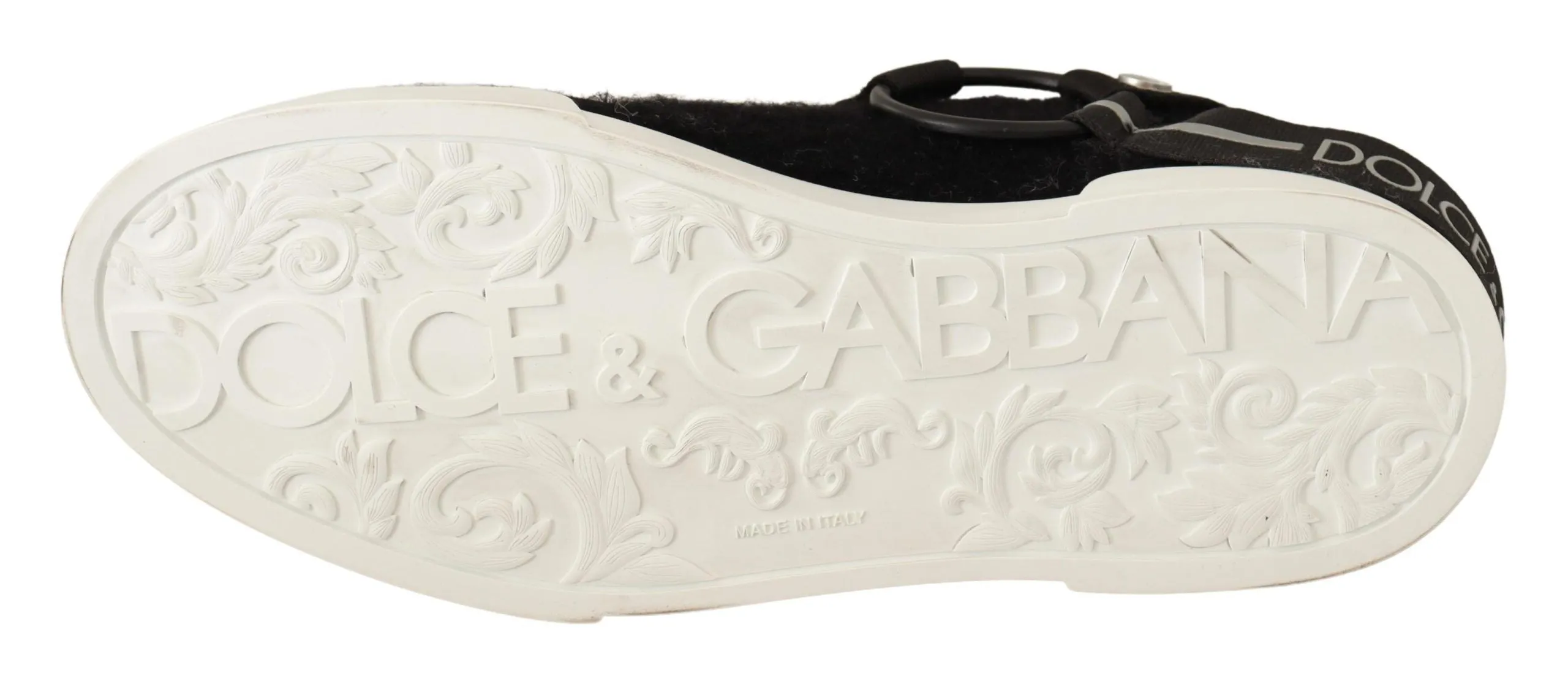 Dolce & Gabbana Shearling-Trimmed Leather Sneakers