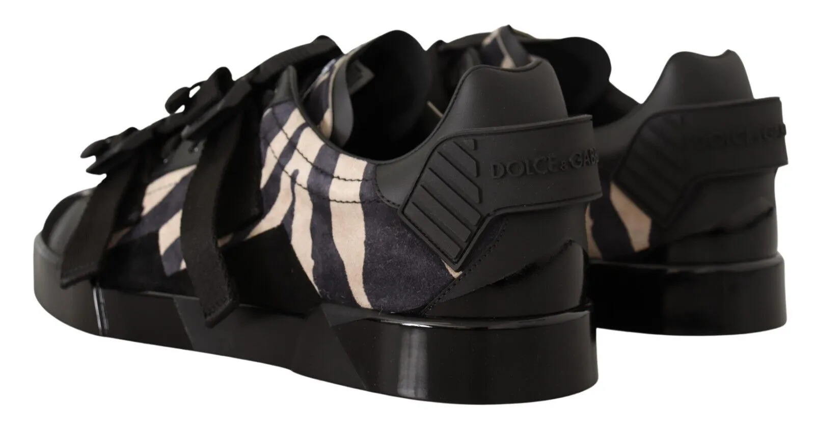 Dolce & Gabbana Zebra Suede Low Top Fashion Sneakers