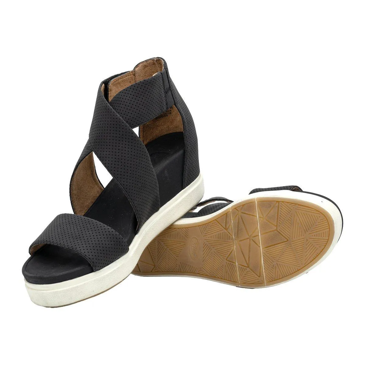 Dr. Scholl'S Sheena Wedge Sandals Leather Black Colour For Women