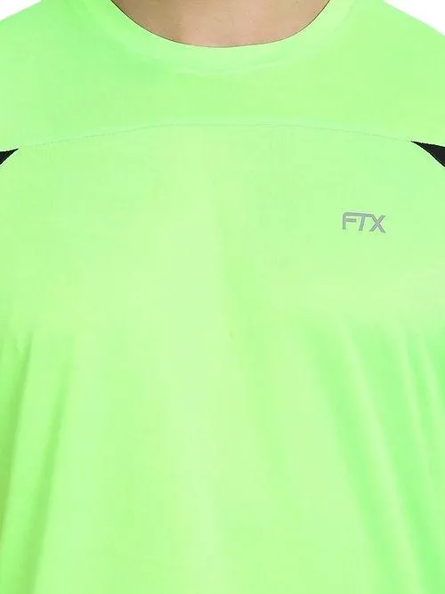 Dri-FIT Bi-Color T-Shirt for Men - Workout & Leisure [Lime Green/ Charcoal Black]