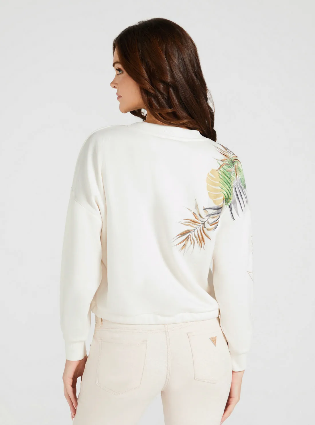 Eco White Glam Palm Jumper