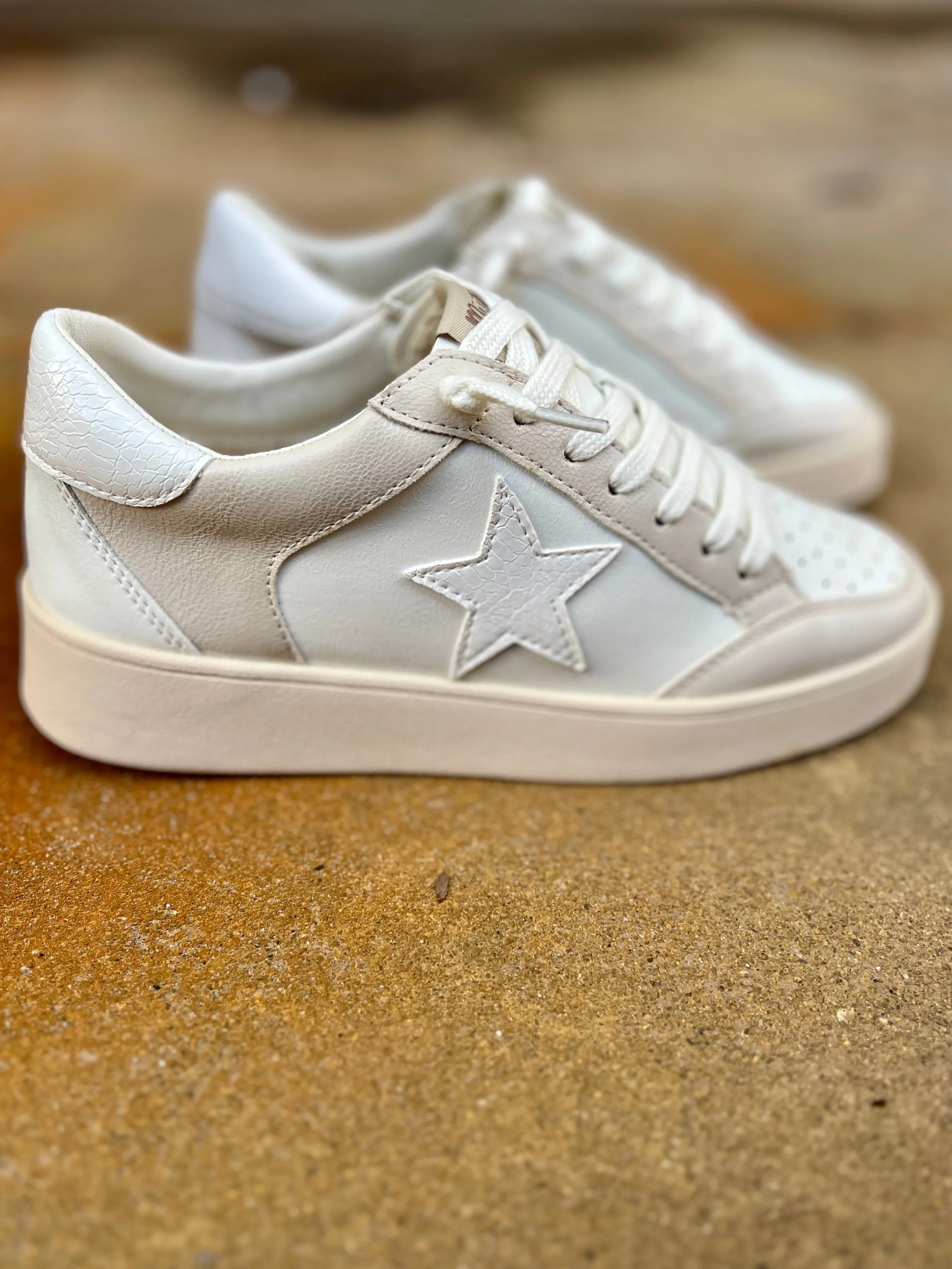 Juniper's Beige Star Sneakers