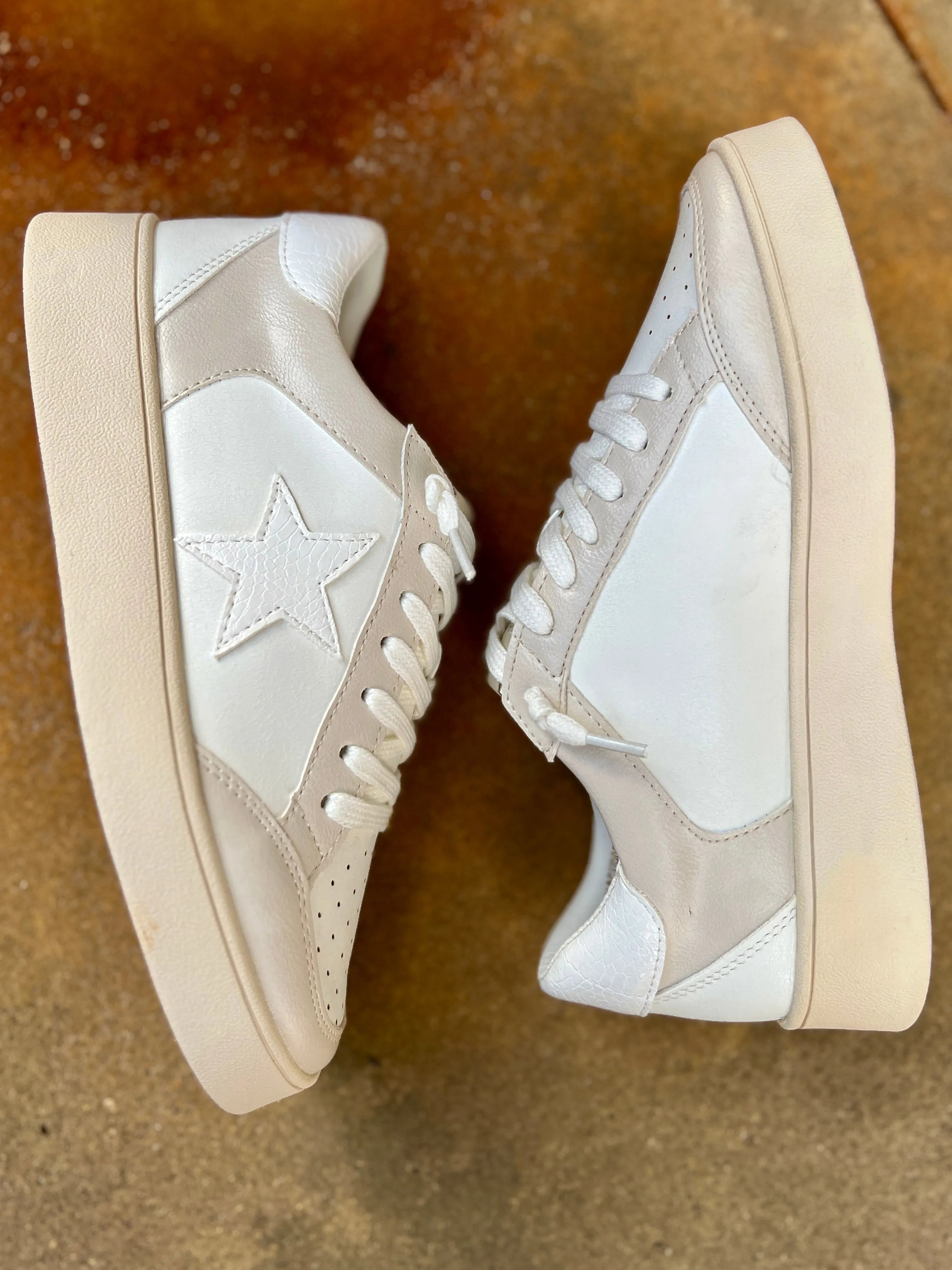 Juniper's Beige Star Sneakers