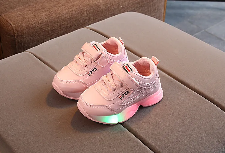 Kids Autumn Breathable LED Sneakers with Light