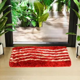 Kuber Industries Door Mat | Dust Trapper Mat | Door Entrance Mat | Anti-Skid Door Mat | Floor Mat for Home Entrance | Lining Far Door Mat | Entryway Door Mat | Red & Cream