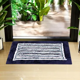 Kuber Industries Door Mat | Dust Trapper Mat | Door Entrance Mat | Anti-Skid Door Mat | Floor Mat for Home Entrance | Micro Border Door Mat | Entryway Door Mat | Blue