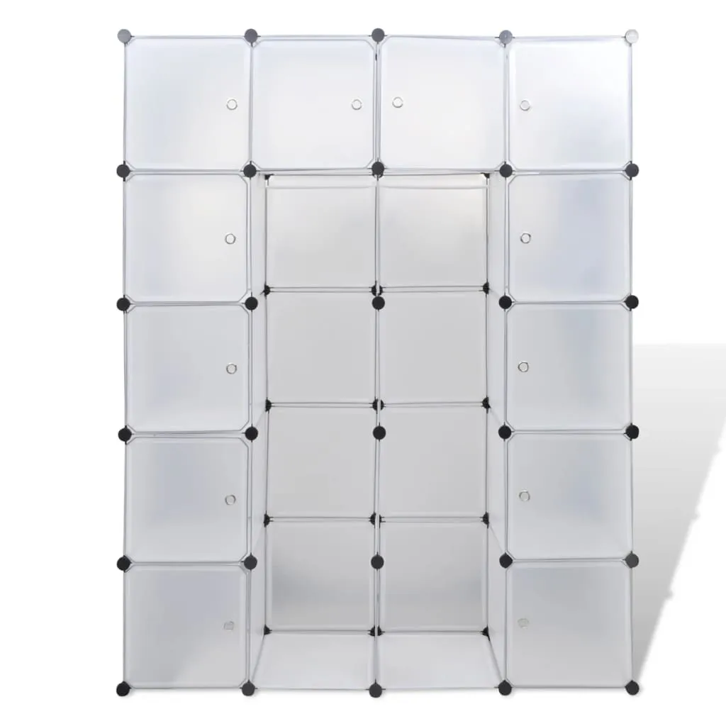 Modular Cabinet 14 Compartments White 37x146x180.5 cm