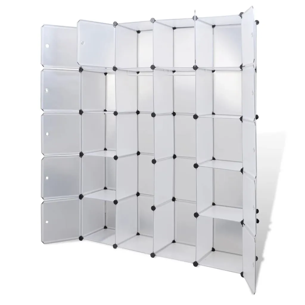 Modular Cabinet 14 Compartments White 37x146x180.5 cm