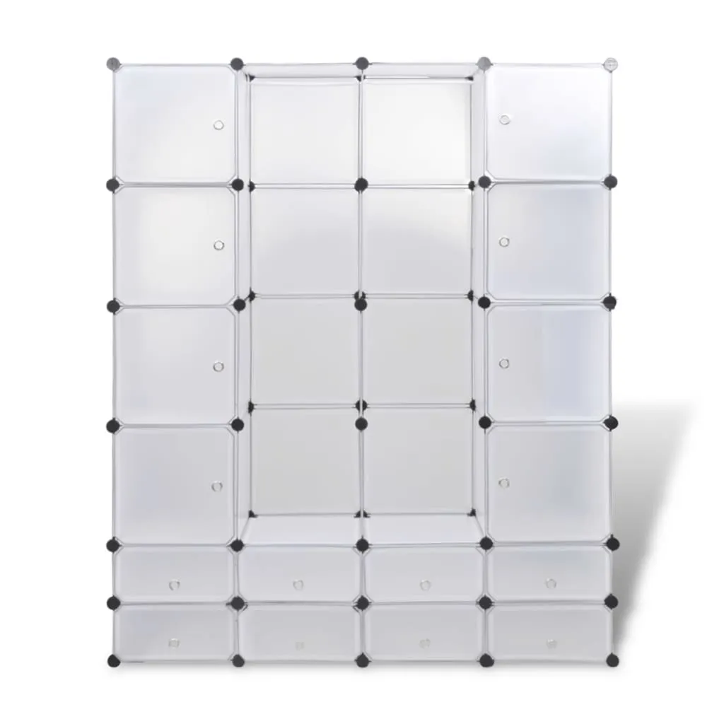 Modular Cabinet 18 Compartments White 37x146x180.5 cm