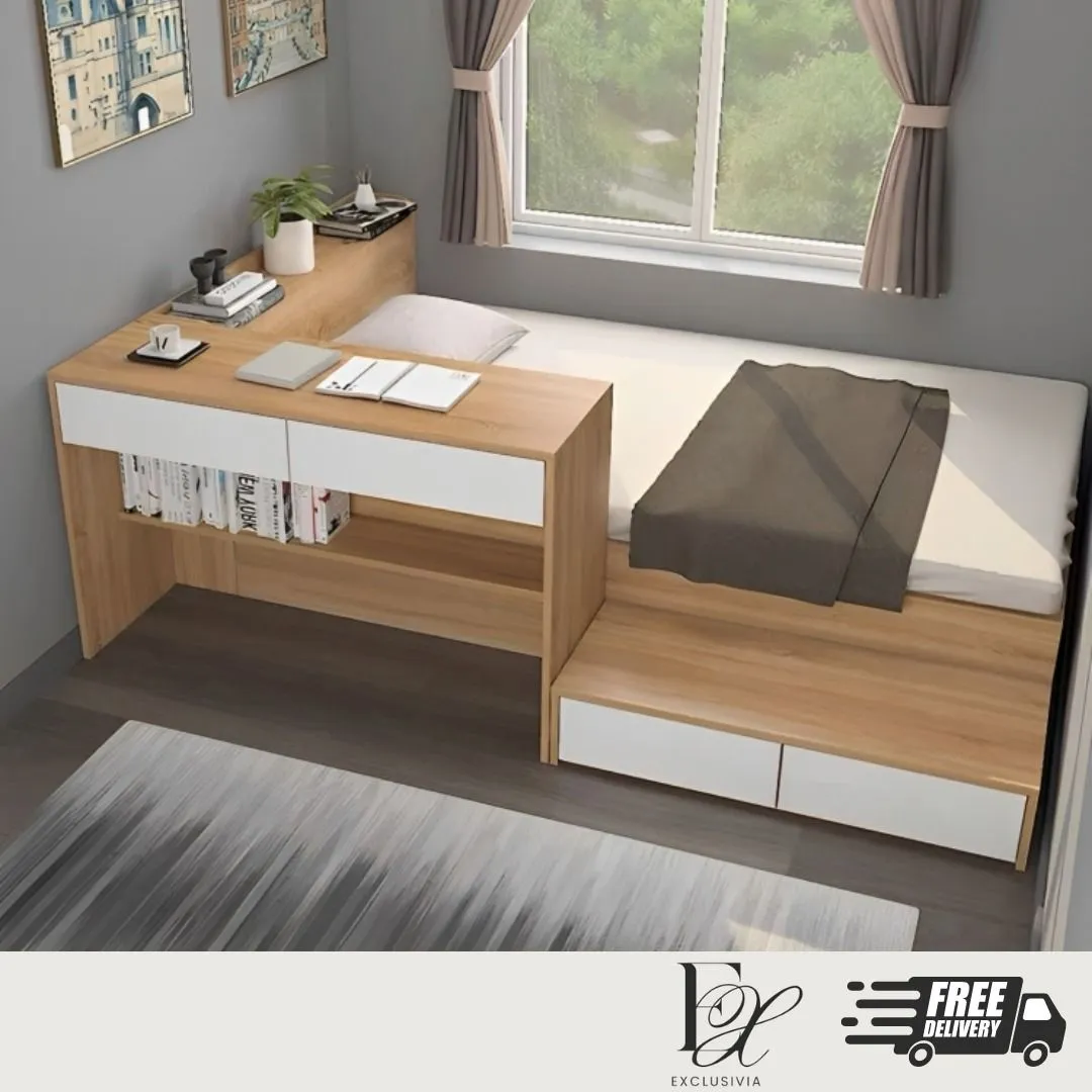 OSAKA Wood Storage Platform Bed